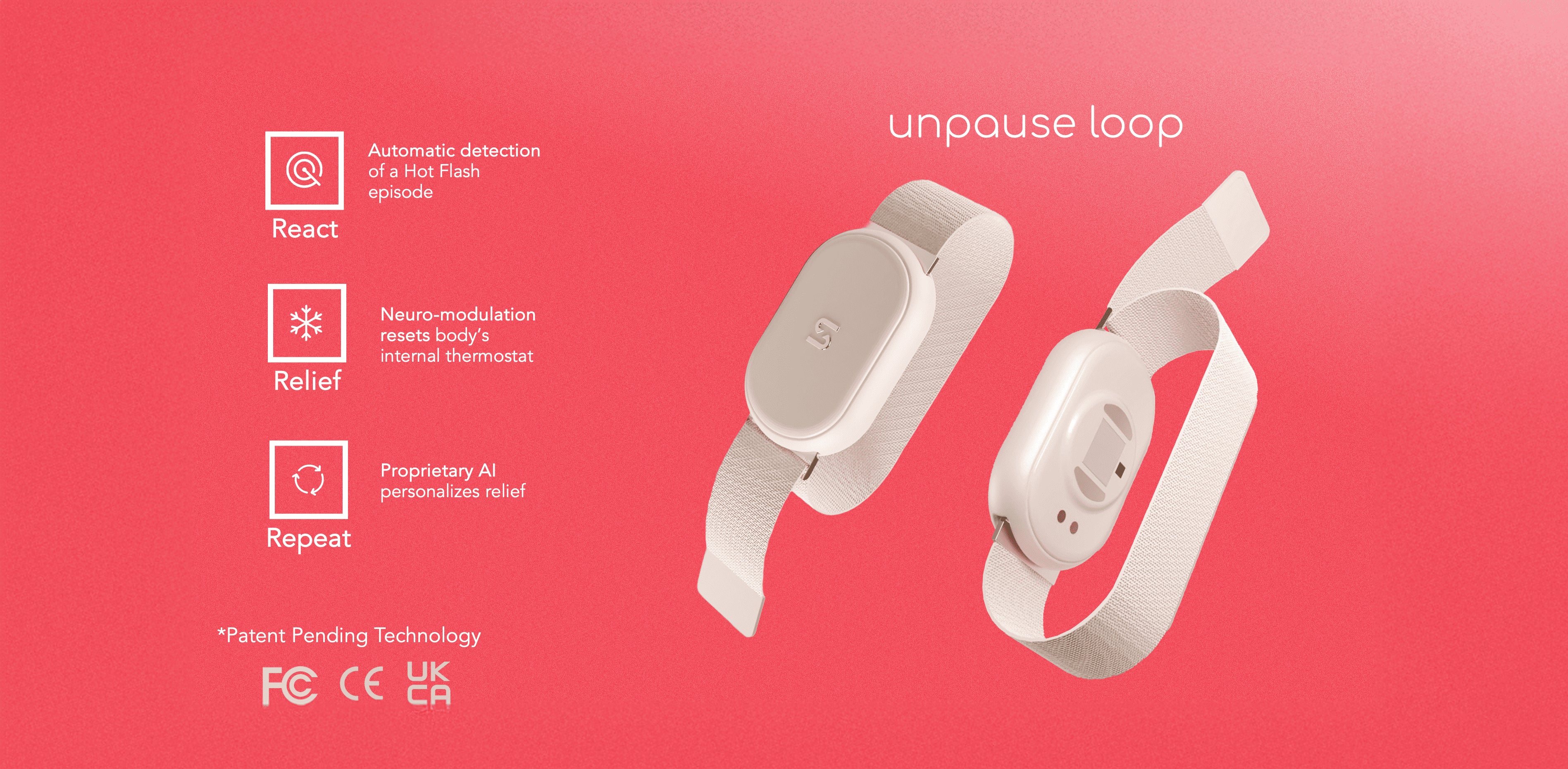 Shop Unpause Loop - Hot Flush wearable device | Unpause Menopause